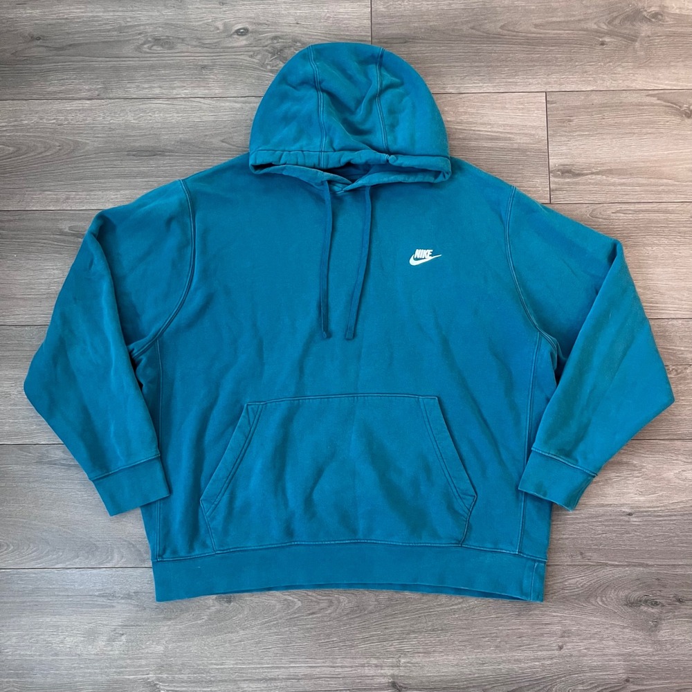 Nike Sportswear Club Fleece Hoodie Teal Blue BV2654-381 Mens XXL